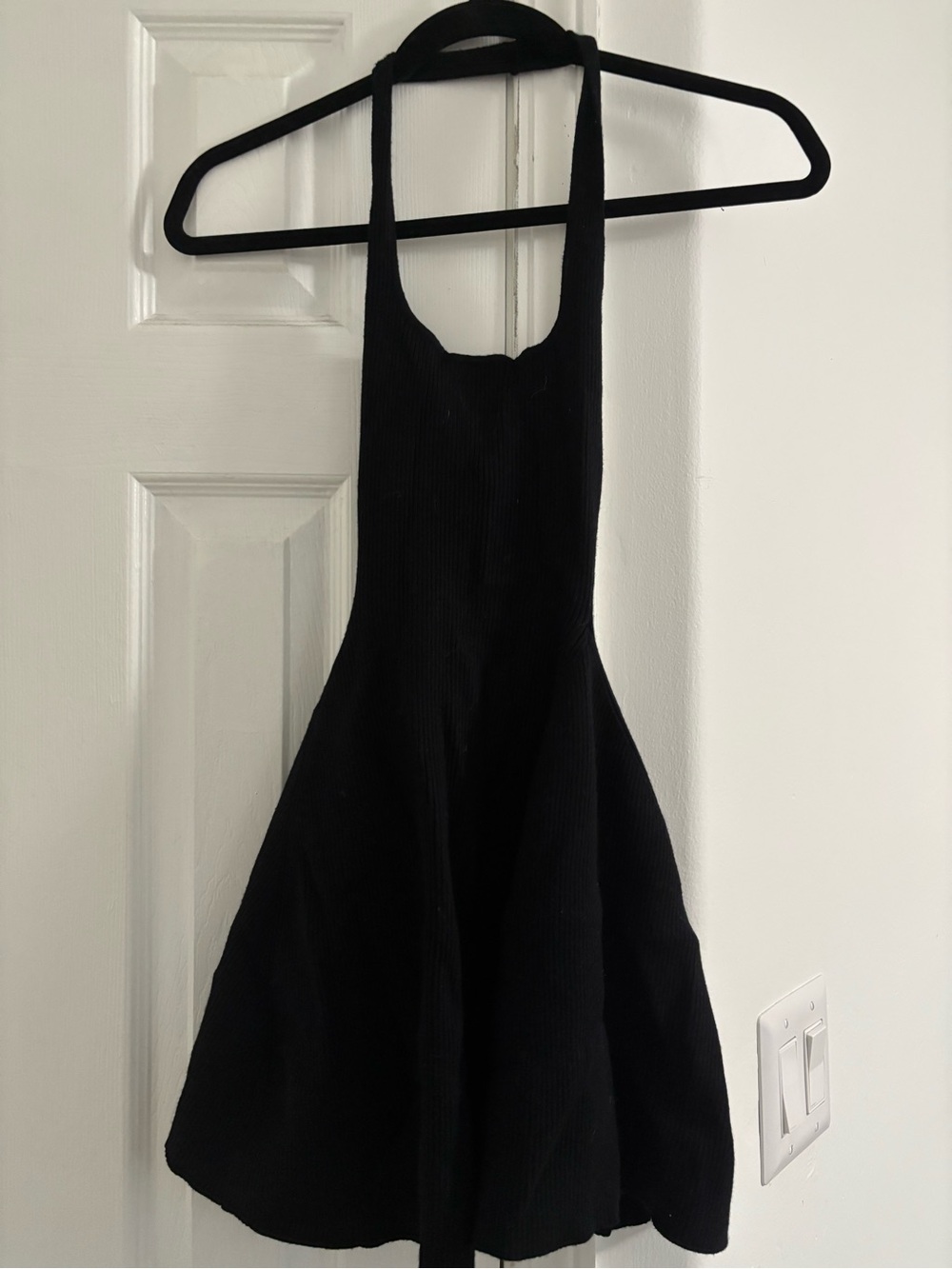 Windsor Black Ribbed Halter Mini Dress